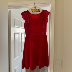 J Crew Crewcuts size 14 red velvet holiday dress. Worn once.